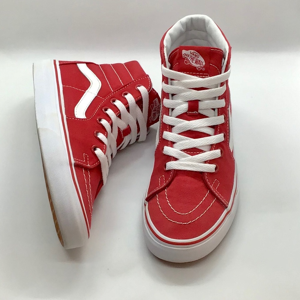 Vans Sk8-Hi Red & White Sneakers.